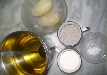 Ingredients for Kuttu Aloo Puri